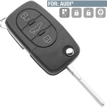 AUDI Flip Key remote shell with 3 Buttons | HURSC8 + HU66APRS                                                                                                                                                                                                     