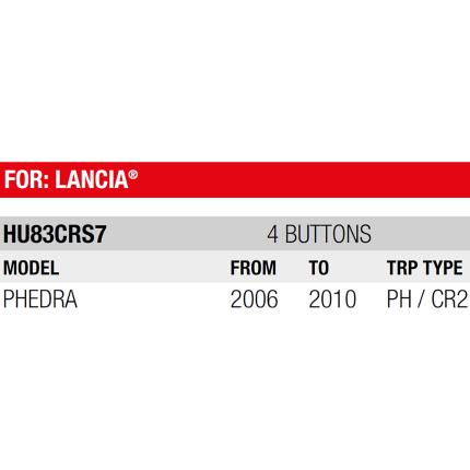 LANCIA Flip Key remote shell with 3 Buttons | HU83CRS7N-2