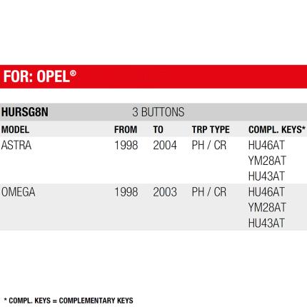 OPEL Key remote shell with 3 Buttons | HURSG8N-2