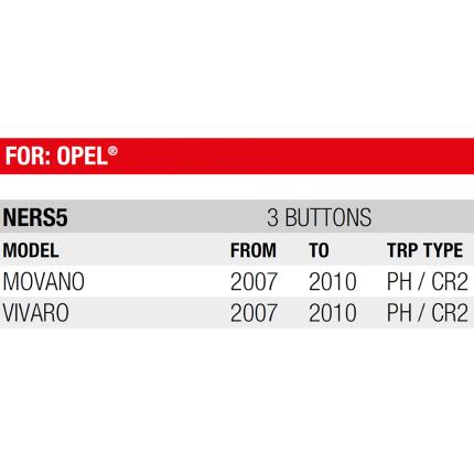 OPEL Key remote shell with 3 Buttons | NERS5-2