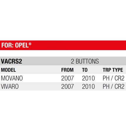 OPEL Key remote shell with 2 Buttons | VACRS2-2