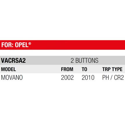 OPEL Key remote shell with 2 Buttons | VACRSA2-2