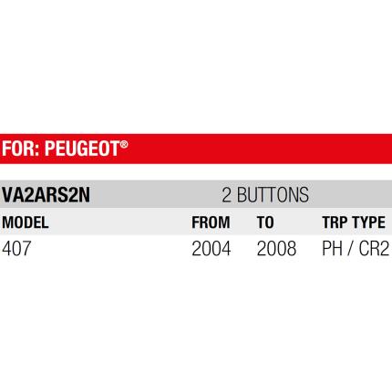PEUGEOT Flip Key remote shell with 2 Buttons | VA2ARS2N-2
