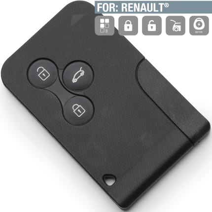 RENAULT Key - Card remote shell with 3 Buttons | VA150RS8-0