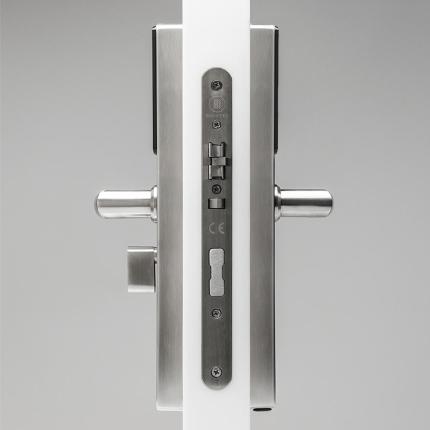 Smart Lock Omnitec Slim, RFID card, mobile, mechanical cylinder, inox, silver-2