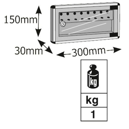 Key Cabinet with glass window - 8 keys Viometal 1508 | 2 colours-1