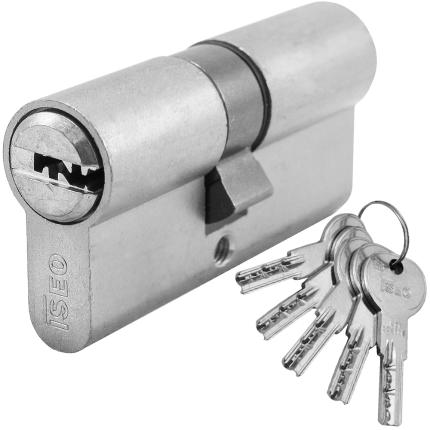 Cylinder Euro Profile 6 Stainless Steel pin & Flat Key ISEO R6 | Nickel & Brass-0