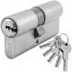 Cylinder Euro Profile 6 Stainless Steel pin & Flat Key ISEO R6 | Nickel & Brass