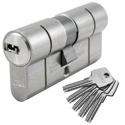 Cylinder Euro Profile - Flat Key - Anti-Snap Cut ABUS D6S | Nickel & Brass-0