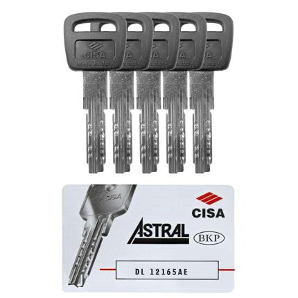 CISA ASTRAL S 0A3S1 High Security Cylinder Euro Profile - Reversible Flat Key - Anti-Snap Steel Βars-2