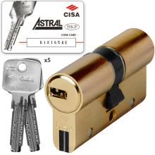 Cylinder Euro Profile - Flat Key - Anti-Snap Steel Βars CISA ASTRAL S 0A3S0 | Nickel & Brass