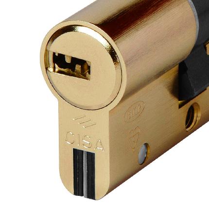 CISA ASTRAL S 0A3S1 Cylinder Euro Profile - Reversible Flat Key - Anti-Snap Steel Βars | Nickel & Brass-1