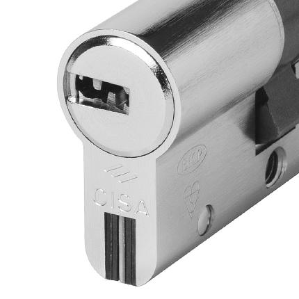 CISA ASTRAL S 0A3S1 Cylinder Euro Profile - Reversible Flat Key - Anti-Snap Steel Βars | Nickel & Brass-1