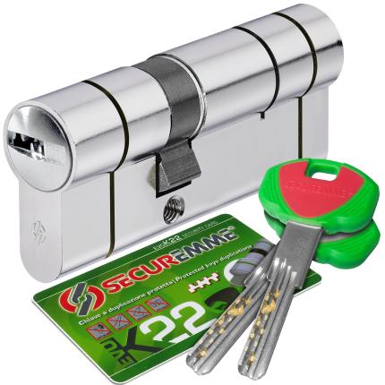 SECUREMME EVO K22 Κύλινδρος ασφαλείας, ελεγχόμενη αντιγραφή κλειδιού 30-50mm 5+1 με κλειδί τοποθέτησης-0