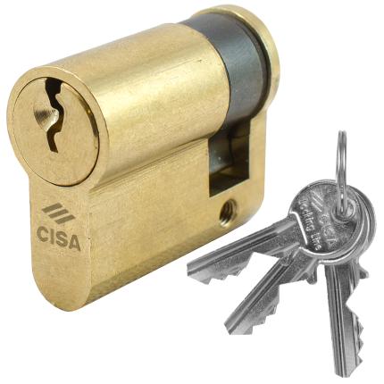 CISA locking line 08030 Cylinder Half Euro Profile 4-5 pin for glass door | Nickel & Brass-0