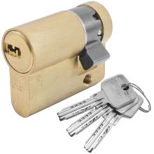 CISA ASTRAL 0A314 Cylinder Half Euro Profile 10 pin - Flat Key - for glass door 30-10mm | Brass