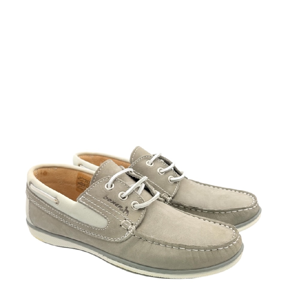 Ανδρικό δετό γκρί ν μπου δέρμα