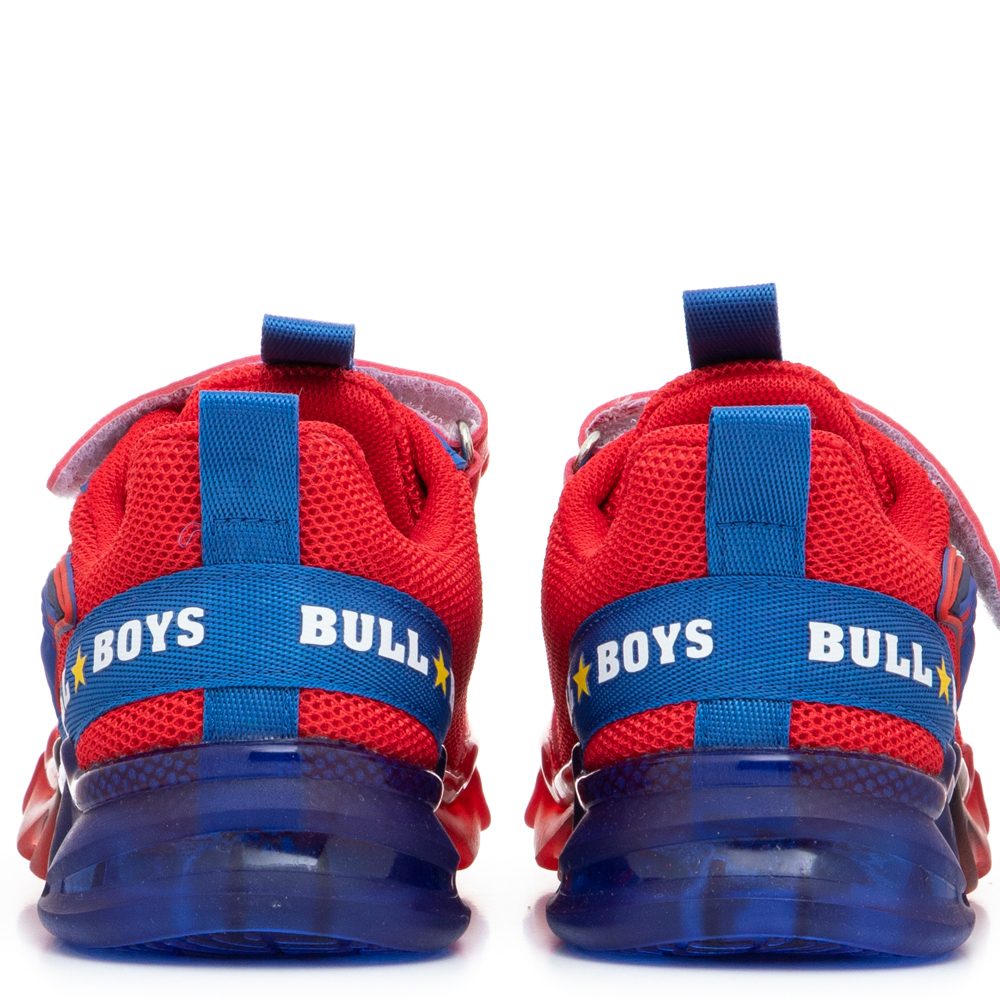 Sneaker για αγόρι φωτάκια  κόκκινο πτεροδάκτυλος  BULL BOYS DΝΑL3364 ΑD01 ROSSO