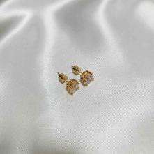 Σκουλαρίκια Επιχρυσωμένα 18Κ “Καρφωτά Με Ζιργκόν 6mm”4700106-18 Aventis Jewelry
