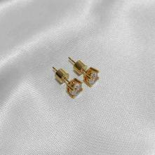 Σκουλαρίκια Επιχρυσωμένα 18Κ “Καρφωτά Με Ζιργκόν 9mm”4700109-18 Aventis Jewelry