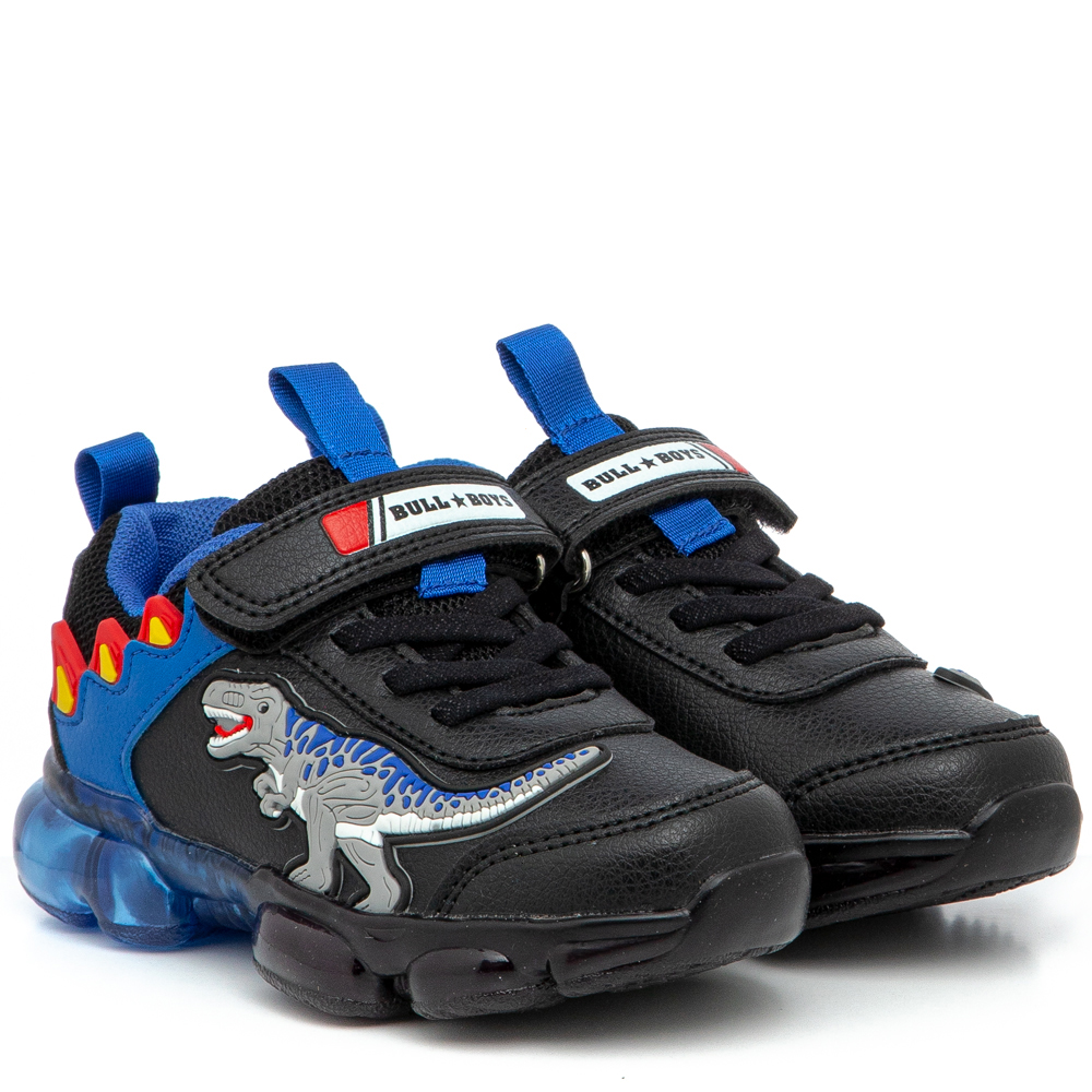 Sneaker αθλητικο για αγόρι T-REX δεινόσαυρος φωτάκια μαύρο  DΝΑL2208 ΑΒ01
