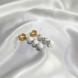 Σκουλαρίκια Επιχρυσωμένα 18Κ “Κρίκοι Με Χαουλίτη Λευκό” Aventis jewelry-0
