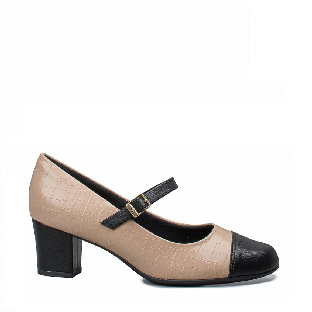 Γυναικεία γόβα με μπαρέτα σε μπέζ  χρώμα Picadilly 110185-2 Collection FW 2025