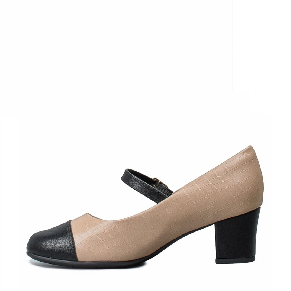 Γυναικεία γόβα με μπαρέτα σε μπέζ  χρώμα Picadilly 110185-2 Collection FW 2025