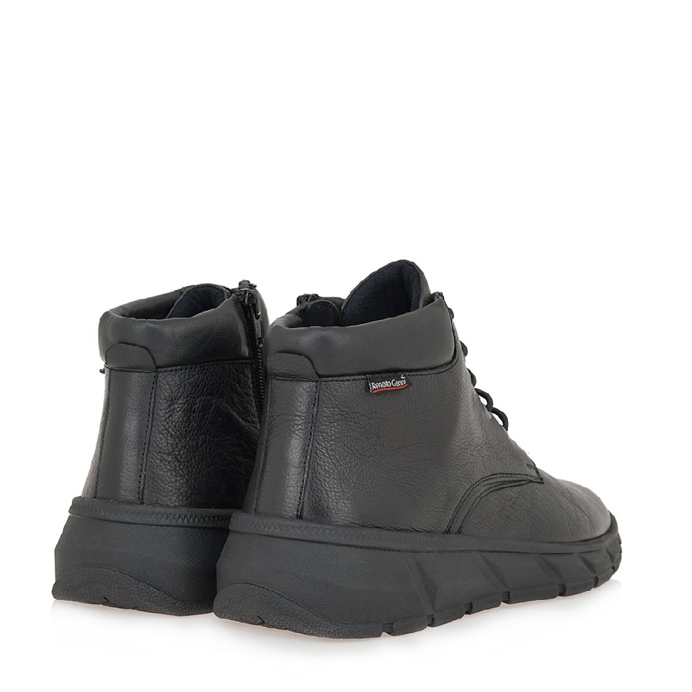 Ανδρικό δερμάτινο μποτάκι μαύρο Renato Garini V514Χ1813002  Collection FW 2025