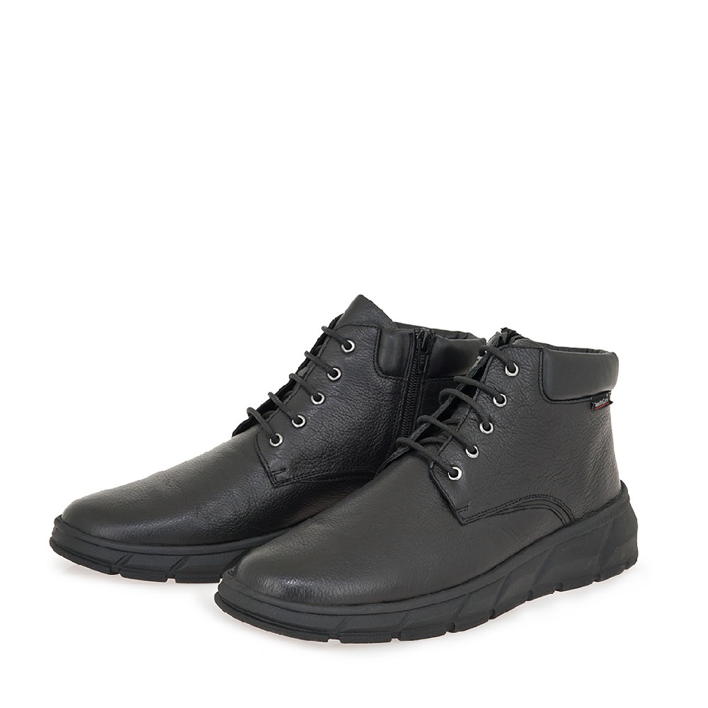 Ανδρικό δερμάτινο μποτάκι μαύρο Renato Garini V514Χ1813002  Collection FW 2025