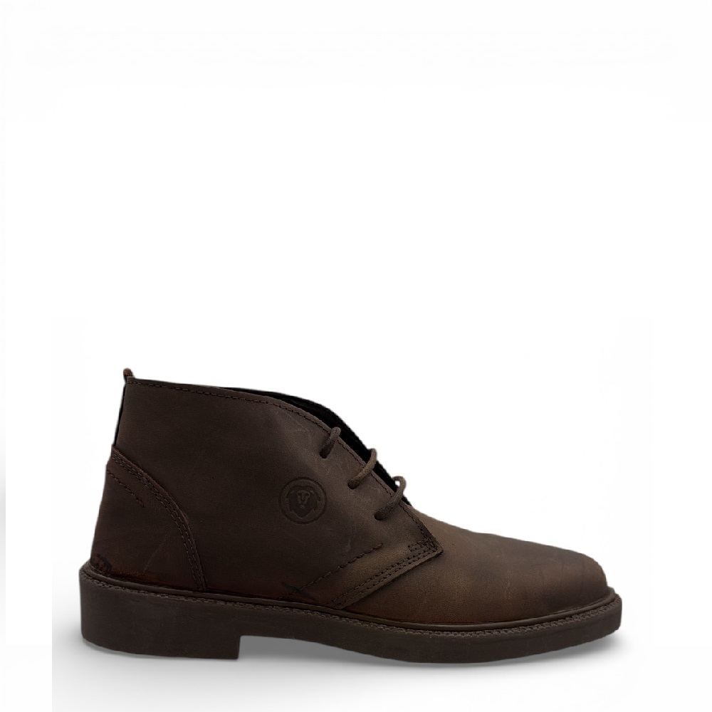 Ανδρικό μποτάκι δέρμα με κορδόνι