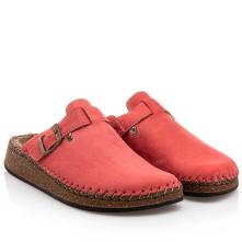 Γυναικεία παντόφλα δέρμα κόκκινο Adams Shoes 1-585-21508-29 2