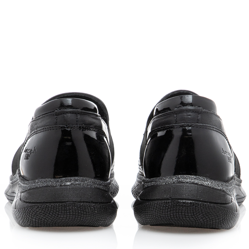 Γυναικείο sneaker μαύρο κορδόνι Boxer 98068 10-011