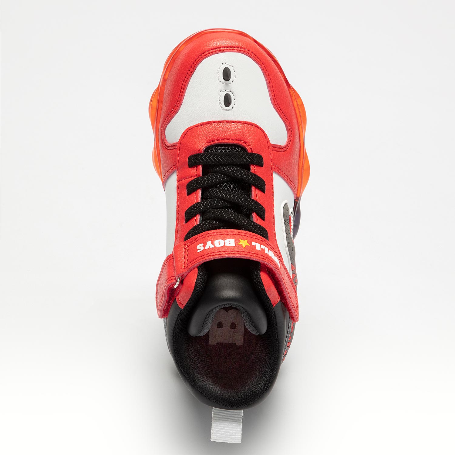 Μποτάκι Sneaker για αγόρι Bull Boys T-REX  ασπρο/κόκκινο φωτάκια DΝΑL2201  AA53