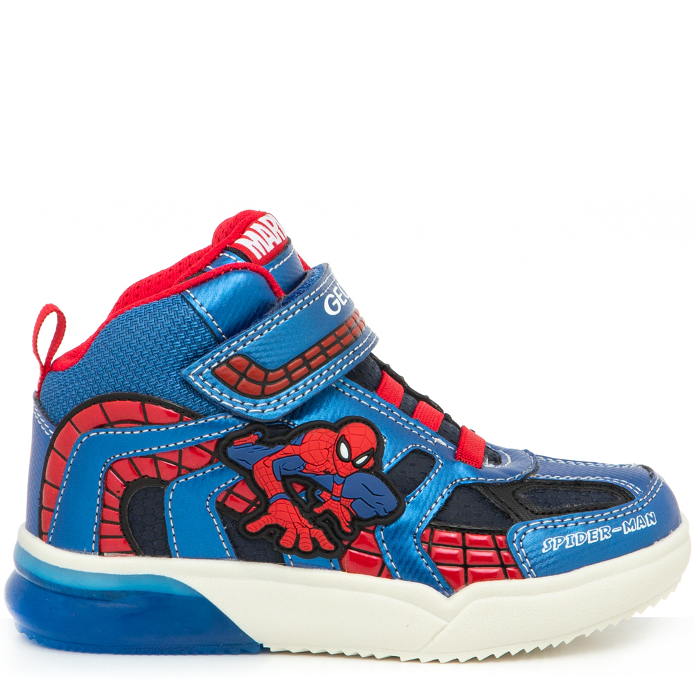 Μποτάκι Spiderman για αγόρι μπλε φωτάκια Geox J269ΥC 011CΕ C4226