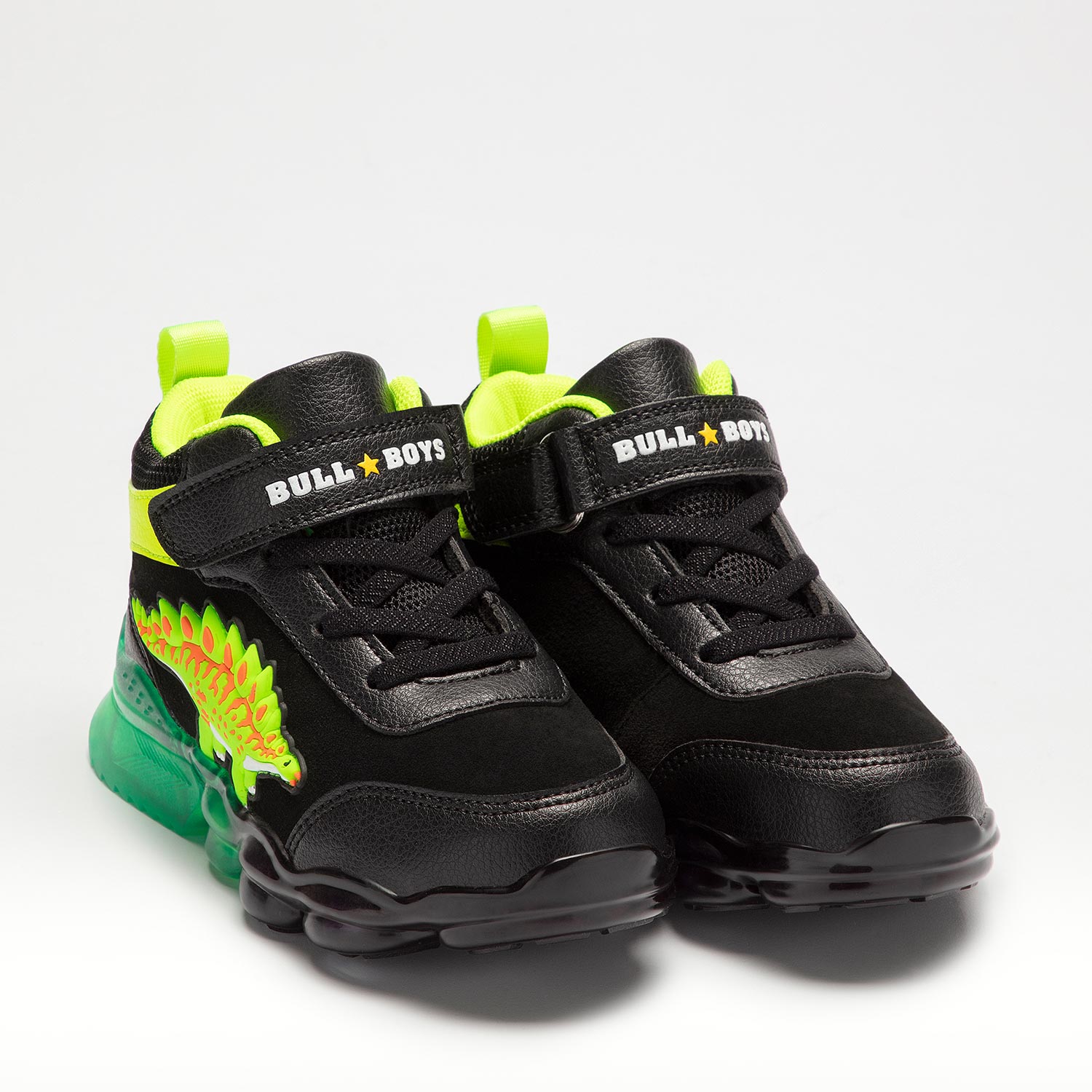 Αθλητικό-sneaker Μποτάκι για αγόρι με δεινόσαυρο στεγόσαυρο  και  φωτάκια Bull Boys DNAL2202