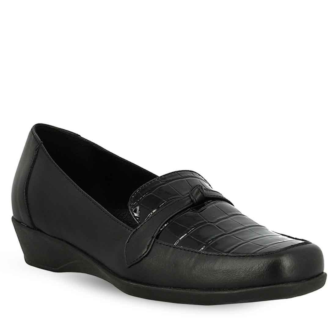 Γυναικείο ανατομικό  δερμάτινο μαύρο  παπούτσι Parex 10526006.Β