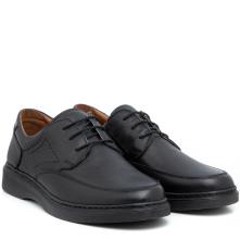 Ανδρικό παπούτσι δέρμα  κορδόνι μαύρο Il Mondo Comfort 381-P 2