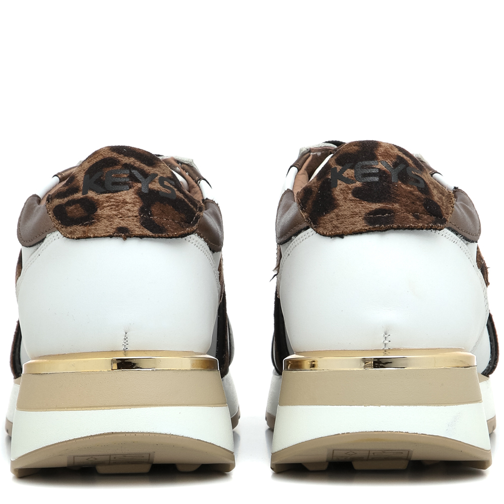 Γυναικείο Sneaker λευκό δέρμα Keys K-6920