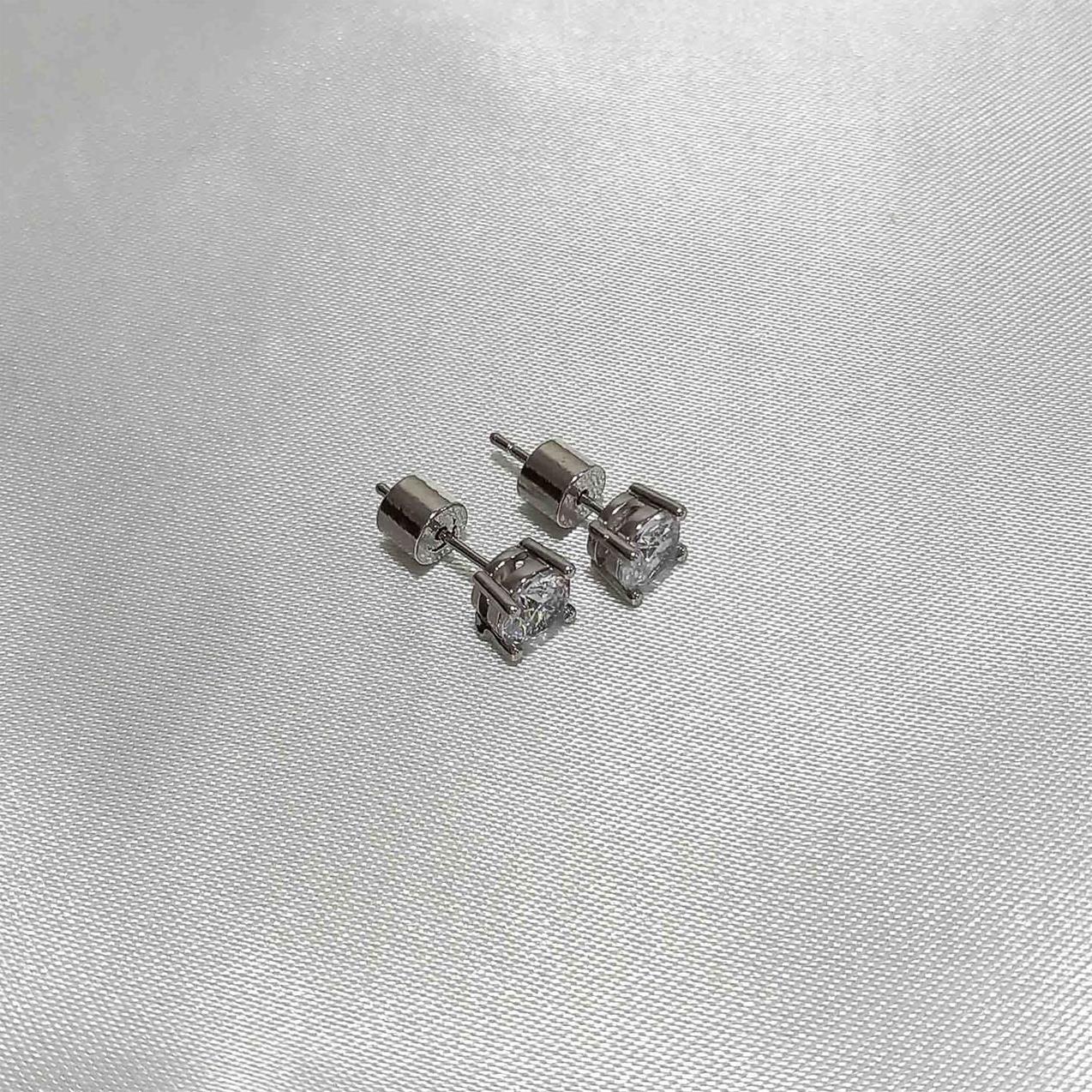 Σκουλαρίκια Ασημί “Καρφωτά Με Ζιργκόν 6mm”4700106-21 Aventis Jewelry