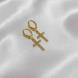 Σκουλαρίκια Επιχρυσωμένα 18Κ “Κρίκοι Με Σταυρό”4701111-18 Aventis Jewelry-0