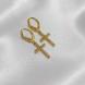 Σκουλαρίκια Επιχρυσωμένα 18Κ “Κρίκοι Με Σταυρό”4701111-18 Aventis Jewelry-1