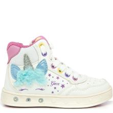 Μποτάκι sneaker  για κορίτσι με φωτάκια άσπρο Geox  J368WC 054ΑS C0653 2