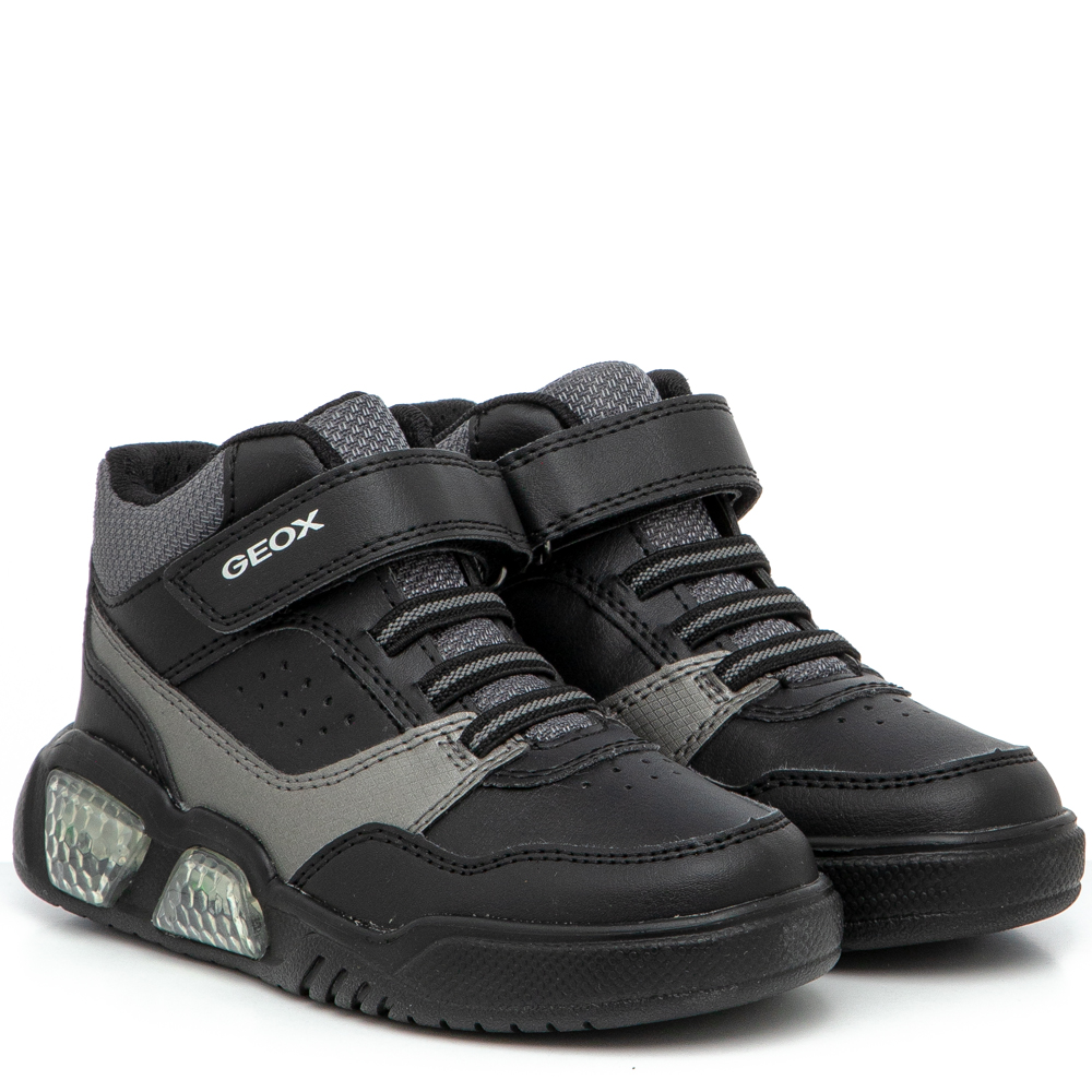 Μποτάκι Sneaker μαύρο φωτάκια Geox J36GVΒ 05411 C0005