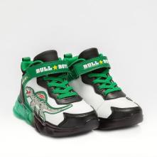Μποτάκι Sneaker με φωτάκιια Σπινόσαυρος άσπρο πράσινο Bull Boys  DΝΑL3390 ΑΑ68 2