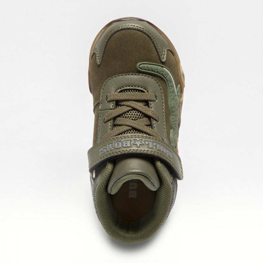 Μποτάκι Sneaker πράσινο με φωτάκια T-REX Bull Boys  DΝΑL3391 ΕS42