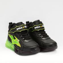 Μποτάκι Sneaker για αγόρι με φωτάκια μαύρο πτεροδάκτυλος Bull Boys  DΝΑL3393 ΑΒ02 2