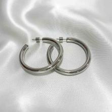 Σκουλαρίκια Ασημί “Καρφωτοί Κρίκοι 45mm” Aventis Jewelry