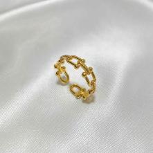 Δαχτυλίδι Επιχρυσωμένο 18Κ Ανοιγόμενο “Αλυσίδα Με Σφυρήλατο Σχέδιο” Aventis jewelry