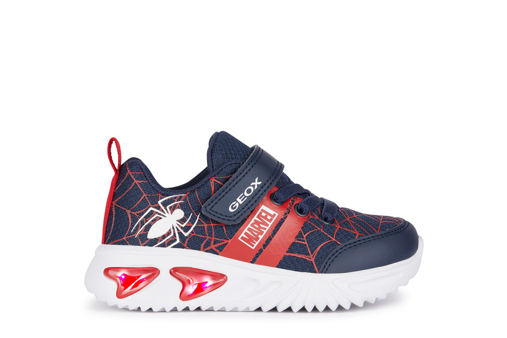Sneakers  για αγόρι J Assister Spiderman Ανατομικά με Φωτάκια Navy Μπλε J45DΖD 01454 C4244 Collection SS 2024